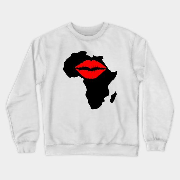 Kiss for Africa Motherland Black Heritage Pride Gift Crewneck Sweatshirt by Merchweaver